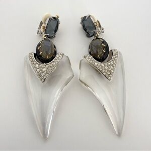Alexis Bittar Crystal Thorn Clip-On Drop Earrings Retail 395$